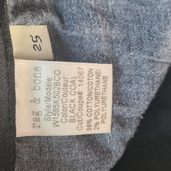 Rag & Bone Black Lace Up Skinny jeans. - Picture 5 of 9